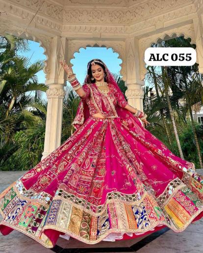 Rani pink muslin ALC 055 Traditional lehenga choli in Patan